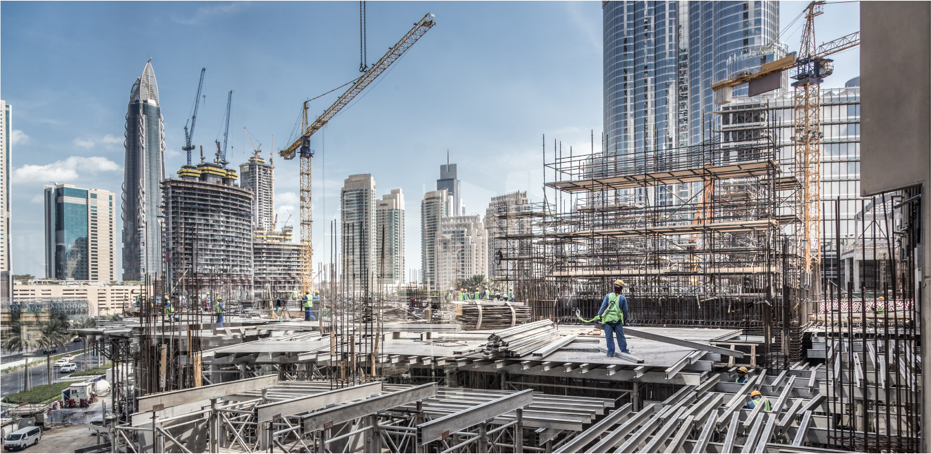 Construction site with heavy equipment