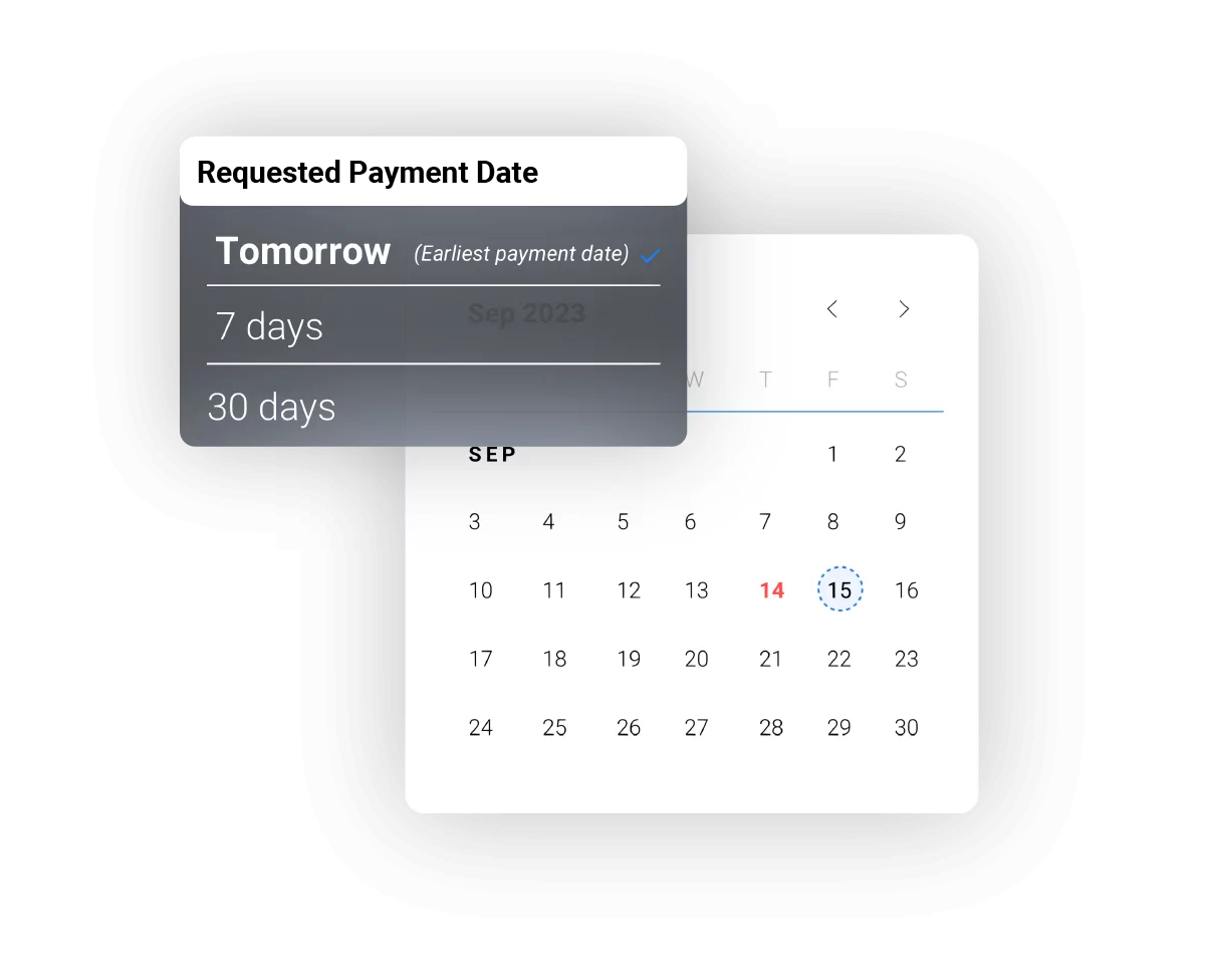 Requested payment date for construction company funding